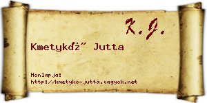 Kmetykó Jutta névjegykártya